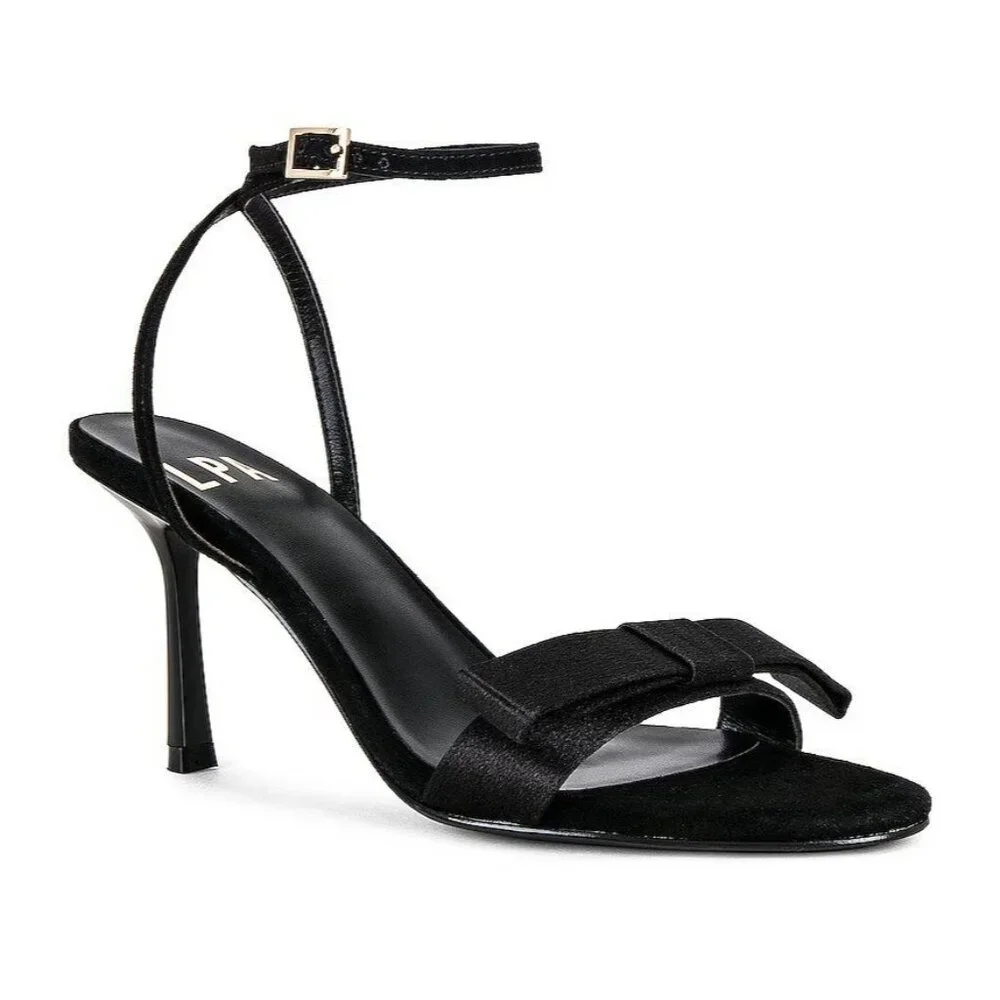 LPA The Bow High Heels in Black 7.5 with box Womens Satin Formal Shoes